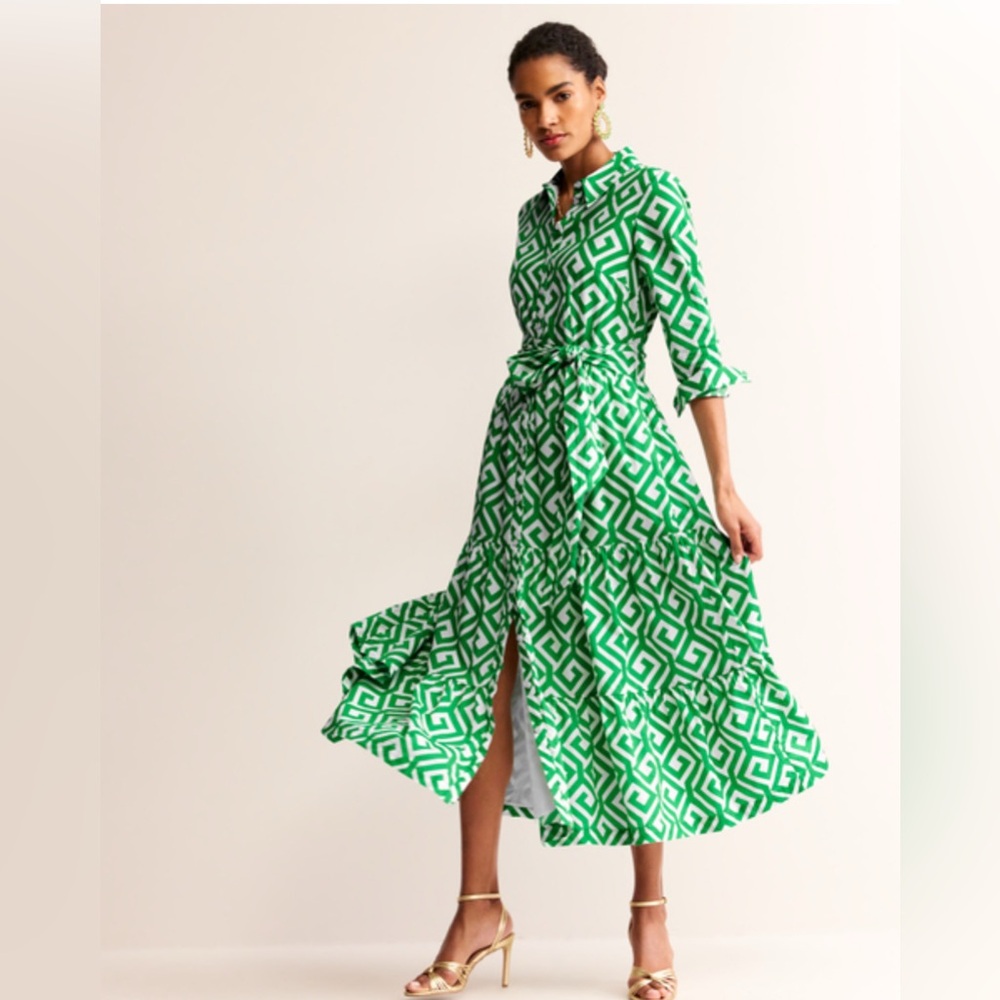 Boden Green Long Sleeve Sundress - Picture 2 of 10